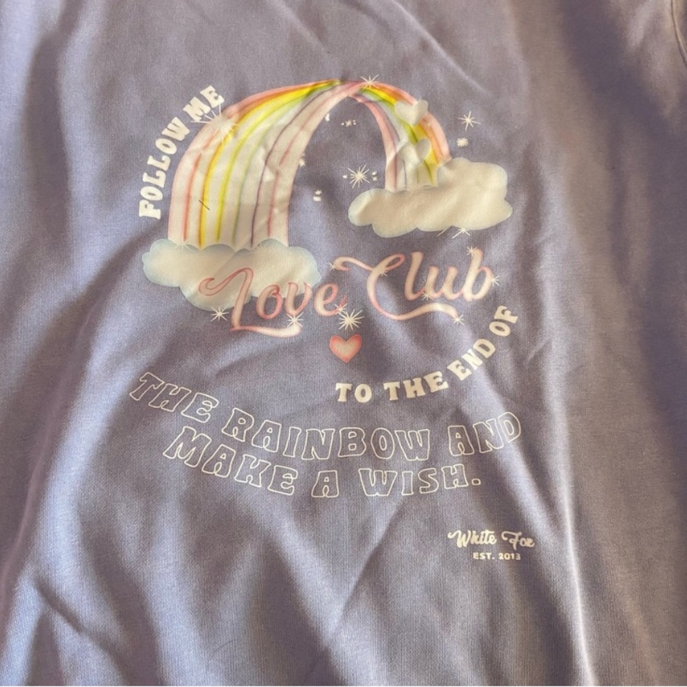 NWT white fox love club sweatshirt